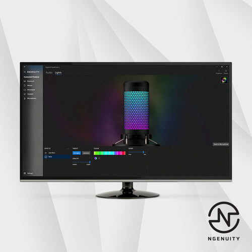 HyperX QuadCast S - USB Microphone (Black-Grey) - RGB Lighting
