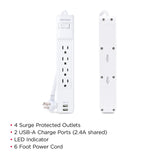 CyberPower P406U surge protector White 4 AC outlet(s) 125 V 1.8 m