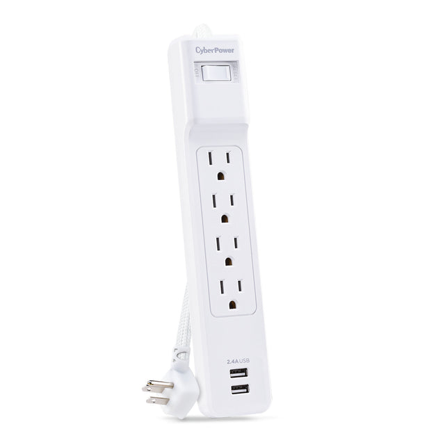 CyberPower P406U surge protector White 4 AC outlet(s) 125 V 1.8 m