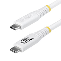 StarTech.com 6ft (1.8m) USB4 Cable, 20Gbps, USB-IF Certified USB-C Cable, 240W PD EPR, 4K 120Hz DP 2.1, TPE Jacket, White USB-C Cord