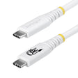 StarTech.com 6ft (1.8m) USB4 Cable, 20Gbps, USB-IF Certified USB-C Cable, 240W PD EPR, 4K 120Hz DP 2.1, TPE Jacket, White USB-C Cord