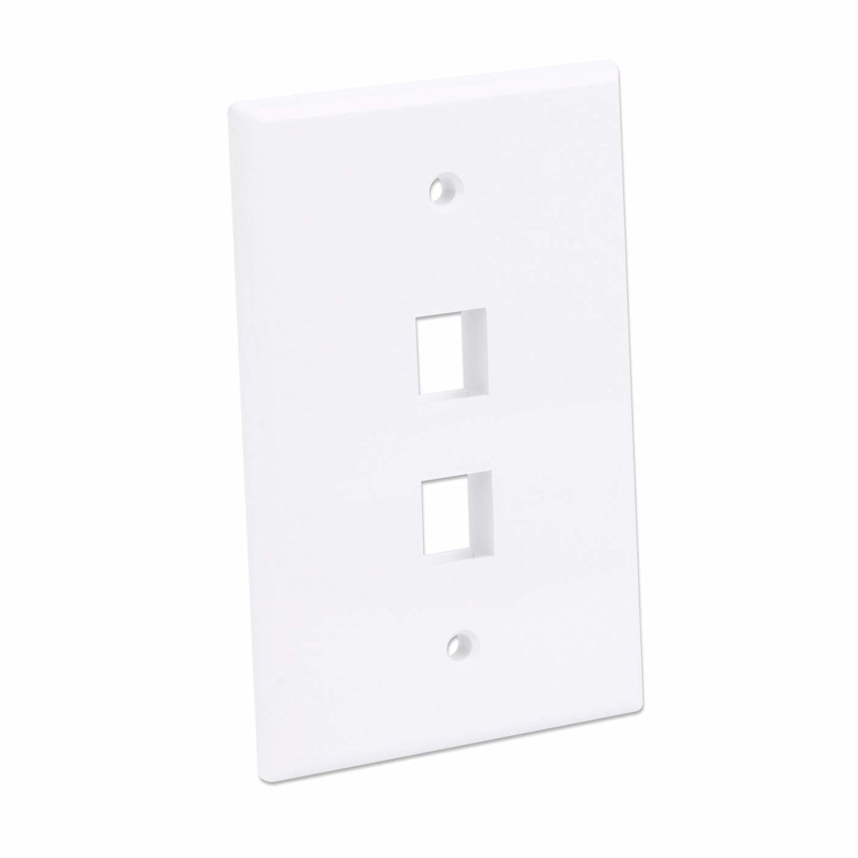 Intellinet 2-Outlet Oversized Keystone Wall Plate, White