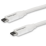 StarTech.com 13ft (4m) USB-C Fast Charging Cable, Charge & Sync, 100W (5A) PD, USB 2.0, USB-IF Certified - White USB C Charging Cord