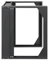 Intellinet 19" Wall Mount Open Frame Network Rack, 9U, Front-hinged Swing Frame Flat Pack, 2-Post, 17.7 in. Depth, Black RAL 9004