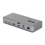 StarTech.com USB-C Docking Station Triple 4K Displays (2x 4K 60Hz, 1x 4K 30Hz), 100W Power Delivery, 6 USB Ports (10Gbps), Gigabit Ethernet, DisplayPort + HDMI, Driverless Windows Laptop Dock