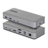 StarTech.com USB-C Docking Station Triple 4K Displays (2x 4K 60Hz, 1x 4K 30Hz), 100W Power Delivery, 6 USB Ports (10Gbps), Gigabit Ethernet, DisplayPort + HDMI, Driverless Windows Laptop Dock