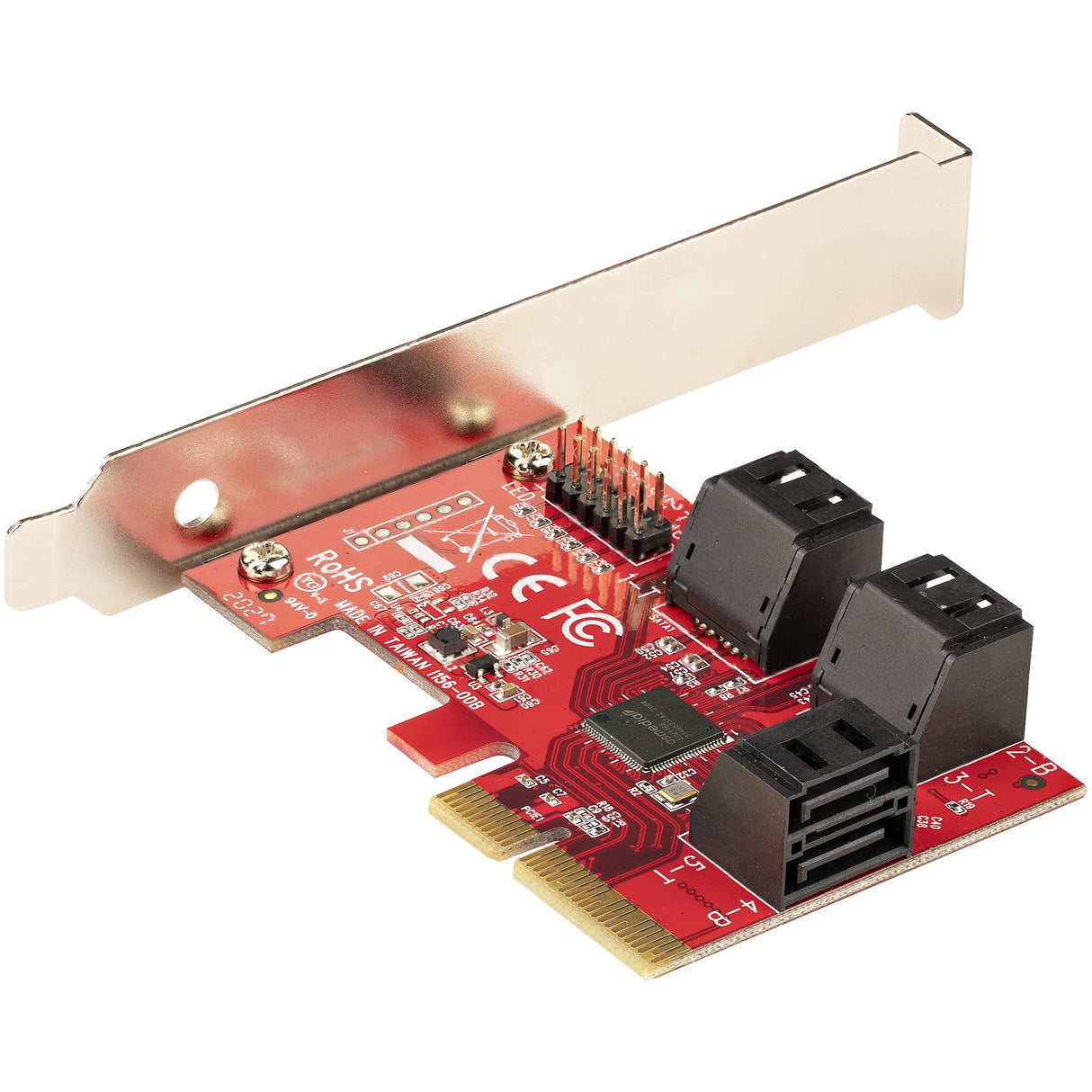 StarTech.com SATA PCIe Card - 6 Port PCIe SATA Expansion Card - 6Gbps - Low/Full Profile - Stacked SATA Connectors - ASM1166 Non-Raid - PCI Express to SATA Converter - TAA