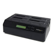 StarTech.com 4-Bay Hard Drive Duplicator and Eraser, Standalone 1:3 SATA HDD/SSD Cloner/Copier, USB 3.0 / eSATA to SATA Docking Station, Hard Drive Duplicator and Sanitizer Dock, Toolless / Top-Loading Design