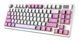 MSI FORGE GK600 TKL WIRELESS VIOLET keyboard Gaming USB + Bluetooth QWERTY Spanish Pink, Violet, White