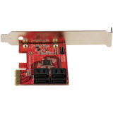 StarTech.com SATA PCIe Card - 4 Port PCIe SATA Expansion Card - 6Gbps - Low/Full Profile - Stacked SATA Connectors - ASM1164 Non-Raid - PCI Express to SATA Converter - TAA