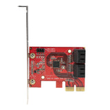 StarTech.com SATA PCIe Card - 4 Port PCIe SATA Expansion Card - 6Gbps - Low/Full Profile - Stacked SATA Connectors - ASM1164 Non-Raid - PCI Express to SATA Converter - TAA