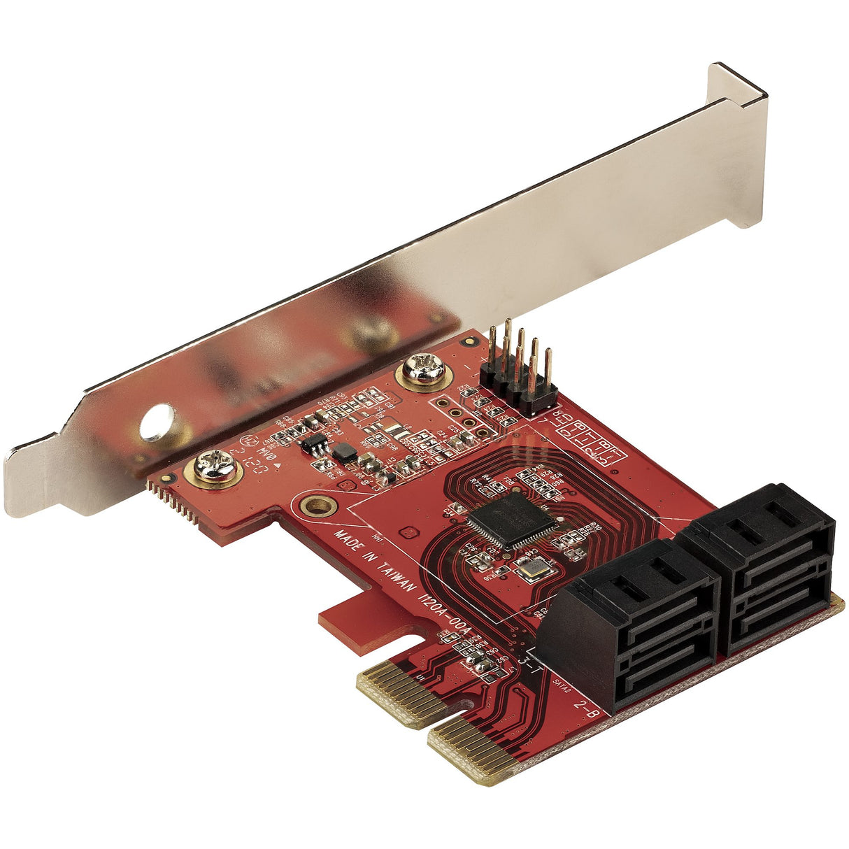 StarTech.com SATA PCIe Card - 4 Port PCIe SATA Expansion Card - 6Gbps - Low/Full Profile - Stacked SATA Connectors - ASM1164 Non-Raid - PCI Express to SATA Converter - TAA