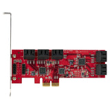 StarTech.com SATA PCIe Card - 10 Port PCIe SATA Expansion Card - 6Gbps - Low/Full Profile - Stacked SATA Connectors - ASM1062 Non-Raid - PCI Express to SATA Converter/Adapter - TAA