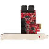 StarTech.com SATA PCIe Card - 10 Port PCIe SATA Expansion Card - 6Gbps - Low/Full Profile - Stacked SATA Connectors - ASM1062 Non-Raid - PCI Express to SATA Converter/Adapter - TAA