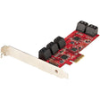 StarTech.com SATA PCIe Card - 10 Port PCIe SATA Expansion Card - 6Gbps - Low/Full Profile - Stacked SATA Connectors - ASM1062 Non-Raid - PCI Express to SATA Converter/Adapter - TAA