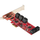 StarTech.com SATA PCIe Card - 10 Port PCIe SATA Expansion Card - 6Gbps - Low/Full Profile - Stacked SATA Connectors - ASM1062 Non-Raid - PCI Express to SATA Converter/Adapter - TAA