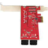StarTech.com SATA PCIe Card - 10 Port PCIe SATA Expansion Card - 6Gbps - Low/Full Profile - Stacked SATA Connectors - ASM1062 Non-Raid - PCI Express to SATA Converter/Adapter - TAA