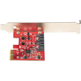 StarTech.com SATA PCIe Card - 2 Port PCIe SATA Expansion Card - 6Gbps - Full/Low Profile - PCI Express to SATA Adapter/Controller - ASM1062R SATA RAID - PCIe to SATA Converter - TAA
