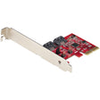 StarTech.com SATA PCIe Card - 2 Port PCIe SATA Expansion Card - 6Gbps - Full/Low Profile - PCI Express to SATA Adapter/Controller - ASM1062R SATA RAID - PCIe to SATA Converter - TAA