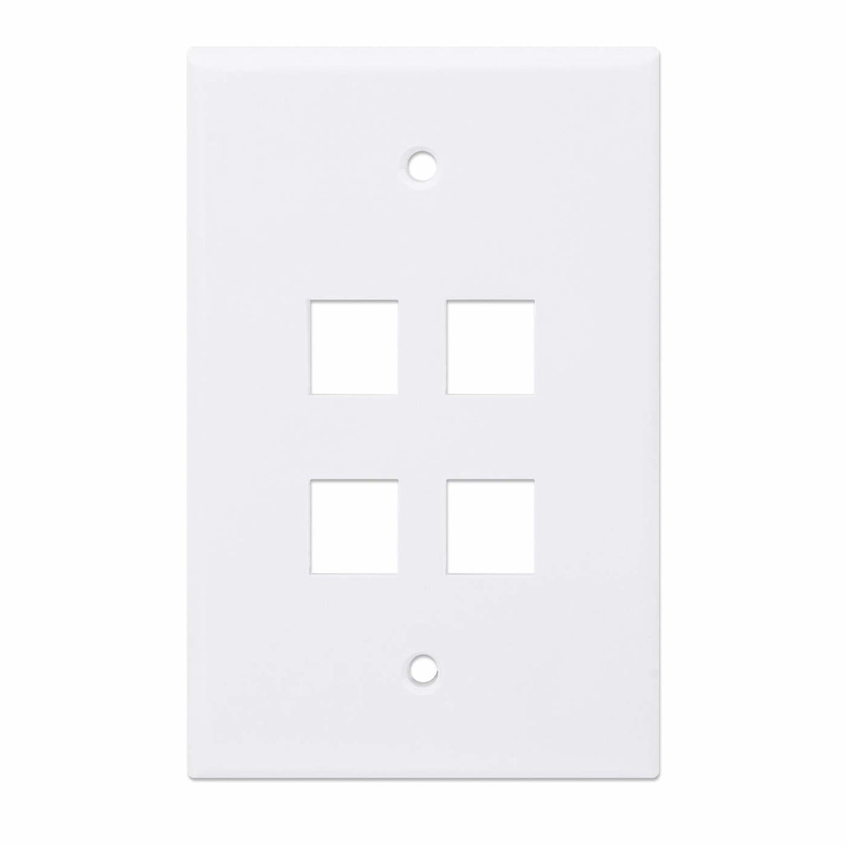 Intellinet 4-Outlet Oversized Keystone Wall Plate, White
