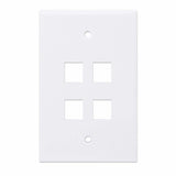 Intellinet 4-Outlet Oversized Keystone Wall Plate, White