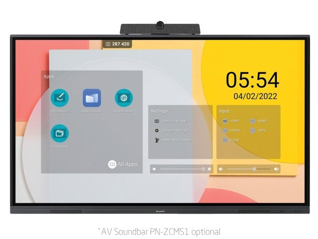 Sharp PNL752B Interactive flat panel 190.5 cm (75") LCD Wi-Fi 400 cd/m² 4K Ultra HD Black Touchscreen Android 16/7
