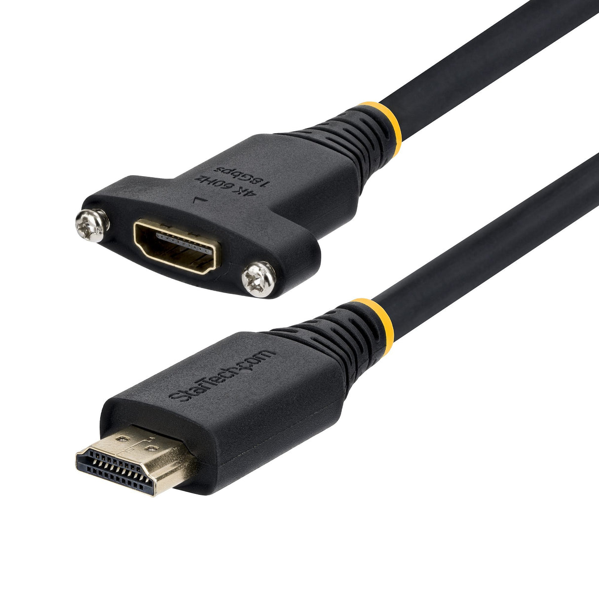 StarTech.com 1m (3ft) Panel Mount HDMI Cable, High Speed HDMI Panel Mount Extension Cable, 4K 60Hz/1440p 144Hz, HDMI Male to Female Panel Mount Adapter Cable