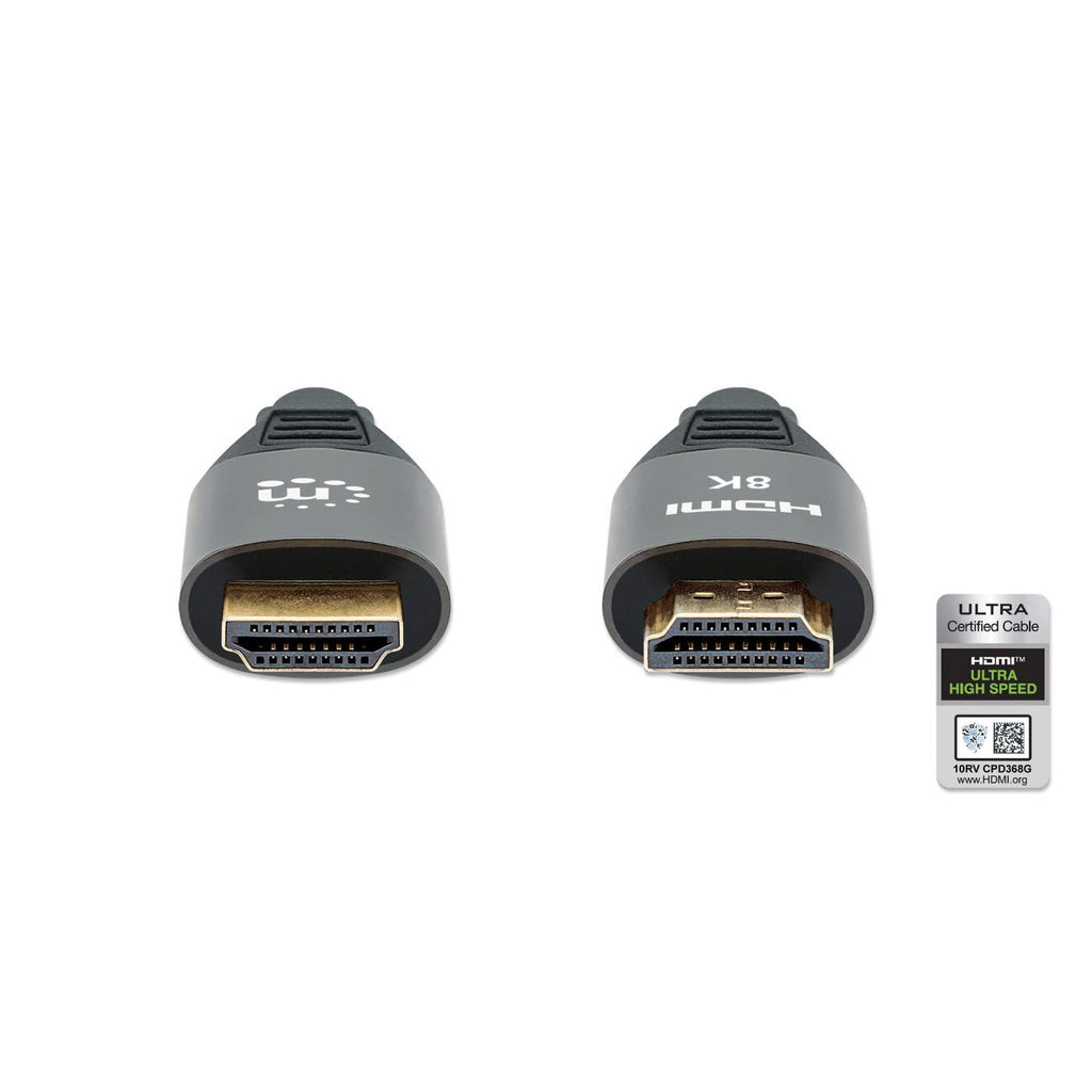 Manhattan HDMI 8K@60Hz Cable with Ethernet, 3m, Certified, Suitable for ALL 8K, 4K & 1080p/HD uses - when upgrading now or have it ready for when you need it, Male to Male, Black, 4K@120Hz, Lifetime Warranty, Ultra High Speed