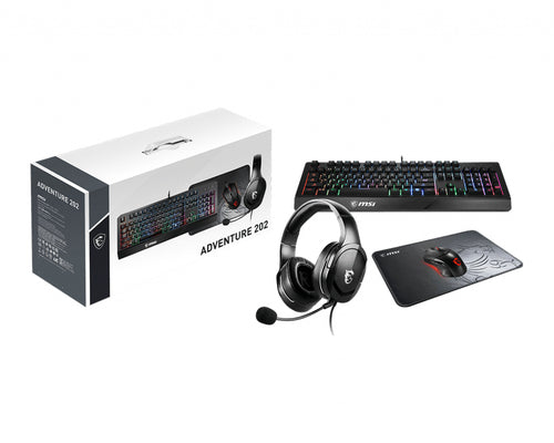 MSI ADVENTURE 202 keyboard Mouse included Gaming USB QWERTY US International Black