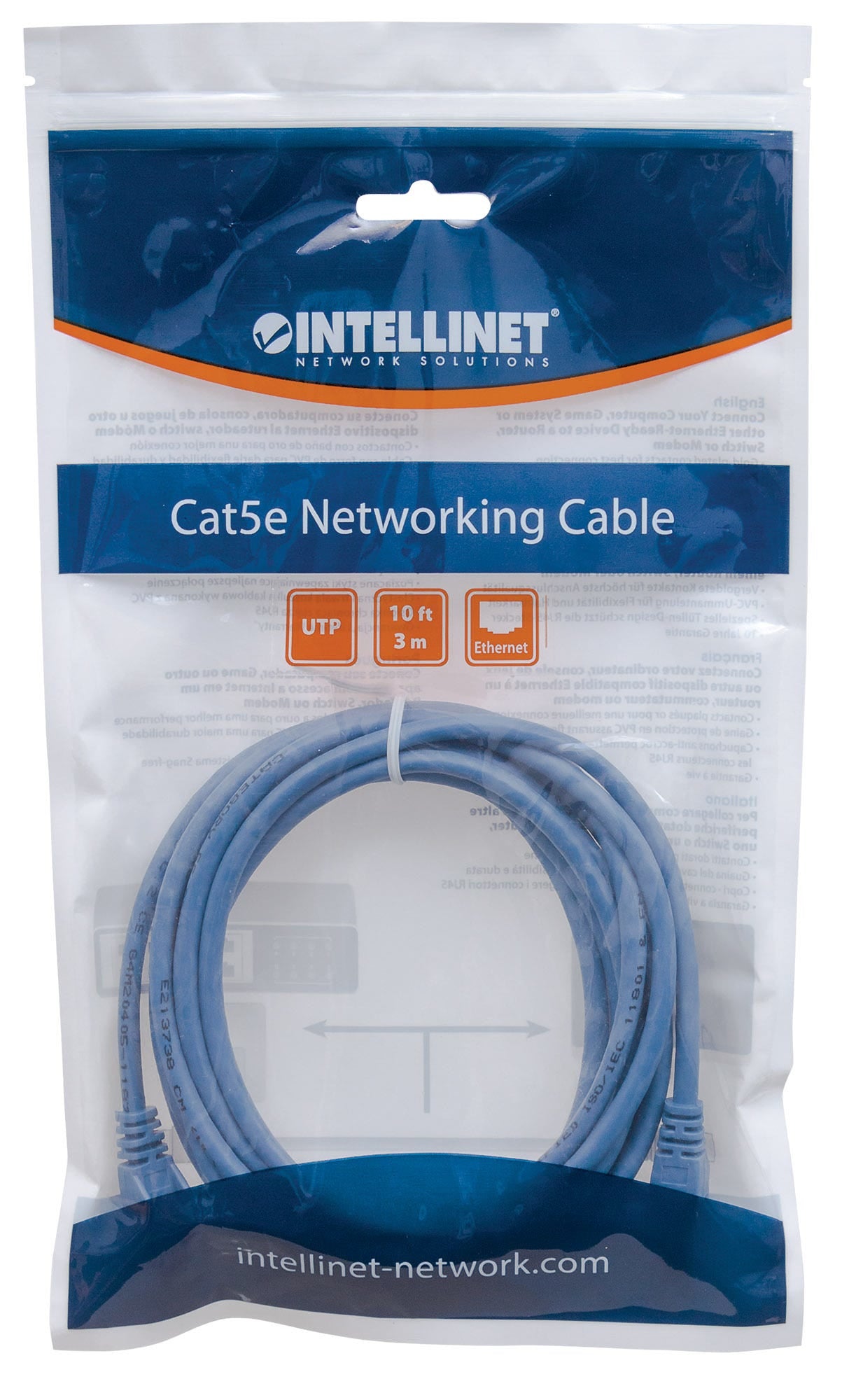 Intellinet Cat6 U/UTP Network Patch Cable, 15 m (50 ft.), Blue
