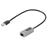 StarTech.com USB 3.0 to Gigabit Ethernet Network Adapter, 10/100/1000 Mbps, USB to RJ45, USB 3.0 to LAN Adapter, USB 3.0 Ethernet Adapter (GbE), 11in Attached Cable, Driverless Install