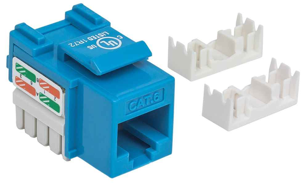 Intellinet Keystone Jack, Cat6, UTP, Punch-down, Blue