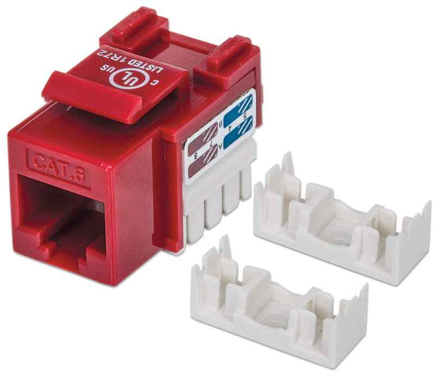Intellinet Keystone Jack, Cat6, UTP, Punch-down, Red