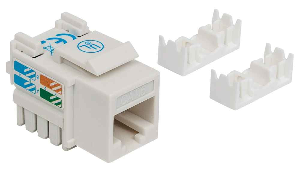Intellinet Keystone Jack, Cat6, UTP, Punch-down, White