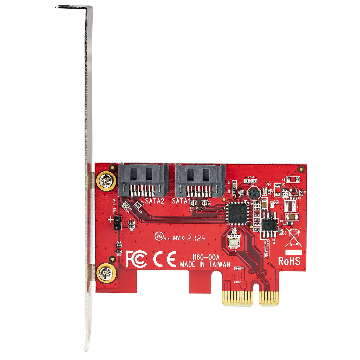 StarTech.com SATA PCIe Card - 2 Port PCIe SATA Expansion Card - 6Gbps - Full/Low Profile - PCI Express to SATA Adapter/Controller - ASM1061 Non-Raid - PCIe to SATA Converter - TAA