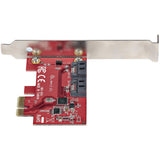 StarTech.com SATA PCIe Card - 2 Port PCIe SATA Expansion Card - 6Gbps - Full/Low Profile - PCI Express to SATA Adapter/Controller - ASM1061 Non-Raid - PCIe to SATA Converter - TAA
