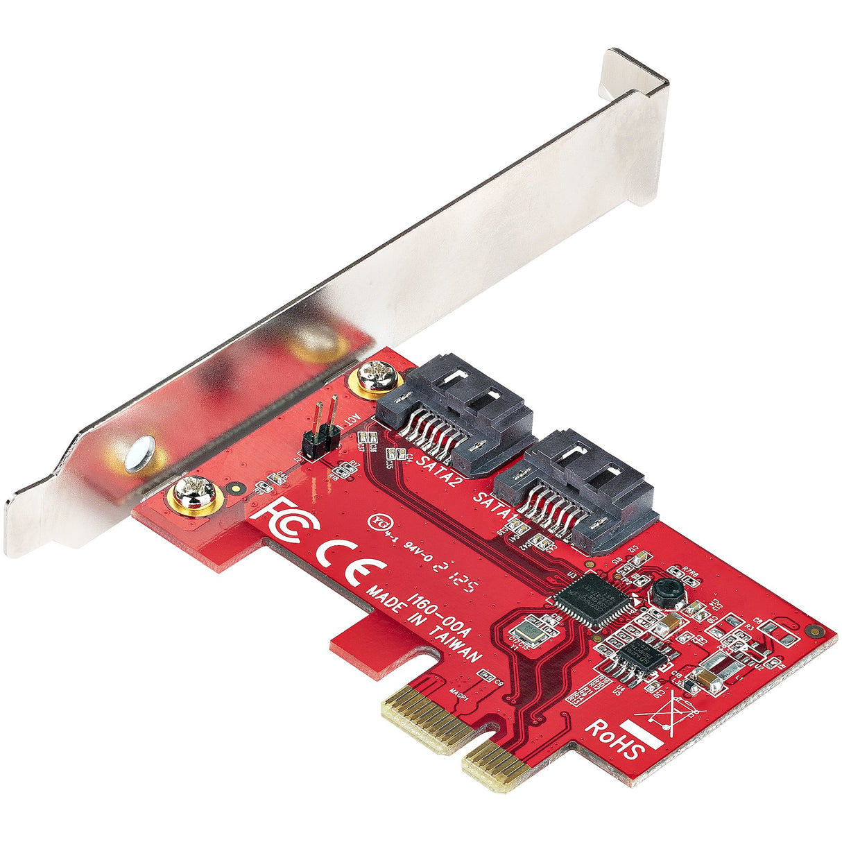 StarTech.com SATA PCIe Card - 2 Port PCIe SATA Expansion Card - 6Gbps - Full/Low Profile - PCI Express to SATA Adapter/Controller - ASM1061 Non-Raid - PCIe to SATA Converter - TAA