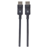 Manhattan DisplayPort 1.1 Cable, 1080p@60Hz, 2m, Male to Male, With Latches, Fully Shielded, Black, Lifetime Warranty