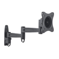 Manhattan Wall Mount for TV & Monitors (Full Motion), For screens 13" to 27", VESA compatibility: 75x75mm and 100x100mm - check the dimensions of the four mounting holes on back of screen to ensure it fits, Max 15kg, Black, Bracket, Lifetime Warranty
