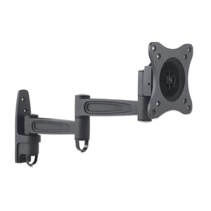 Manhattan Wall Mount for TV & Monitors (Full Motion), For screens 13" to 27", VESA compatibility: 75x75mm and 100x100mm - check the dimensions of the four mounting holes on back of screen to ensure it fits, Max 15kg, Black, Bracket, Lifetime Warranty