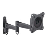 Manhattan Wall Mount for TV & Monitors (Full Motion), For screens 13" to 27", VESA compatibility: 75x75mm and 100x100mm - check the dimensions of the four mounting holes on back of screen to ensure it fits, Max 15kg, Black, Bracket, Lifetime Warranty