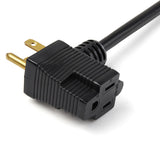 StarTech.com 3ft (1m) Piggyback Power Extension Cord - NEMA 5-15P to 2x NEMA 5-15R, 16 AWG, 125V/15A - UL Certified - 1 to 2 Outlet Saver Extension Cord - 3-Prong Electrical Power Cable