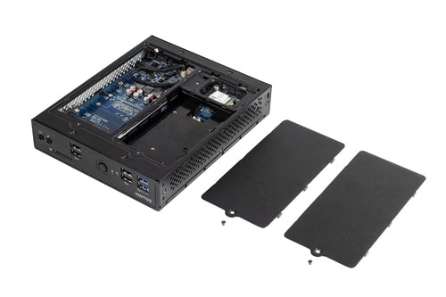 Shuttle XPC slim Barebone DS20UV2, Celeron 5205U, 1xHDMI, 1xDP, 1xVGA, 2xLAN (1xGbit, 1x2.5Gbit), 1xCOM, 8xUSB, fanless, 24/7 permanent operation