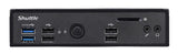 Shuttle XPC slim Barebone DS20UV2, Celeron 5205U, 1xHDMI, 1xDP, 1xVGA, 2xLAN (1xGbit, 1x2.5Gbit), 1xCOM, 8xUSB, fanless, 24/7 permanent operation