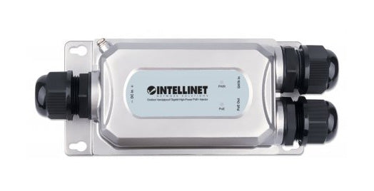 Intellinet Outdoor Vandalproof Gigabit High-Power PoE+ Injector, One 30 W Port, IEEE 802.3at/af Compliant, IP67 Waterproof, IK10 Vandal-proof, Metal Housing