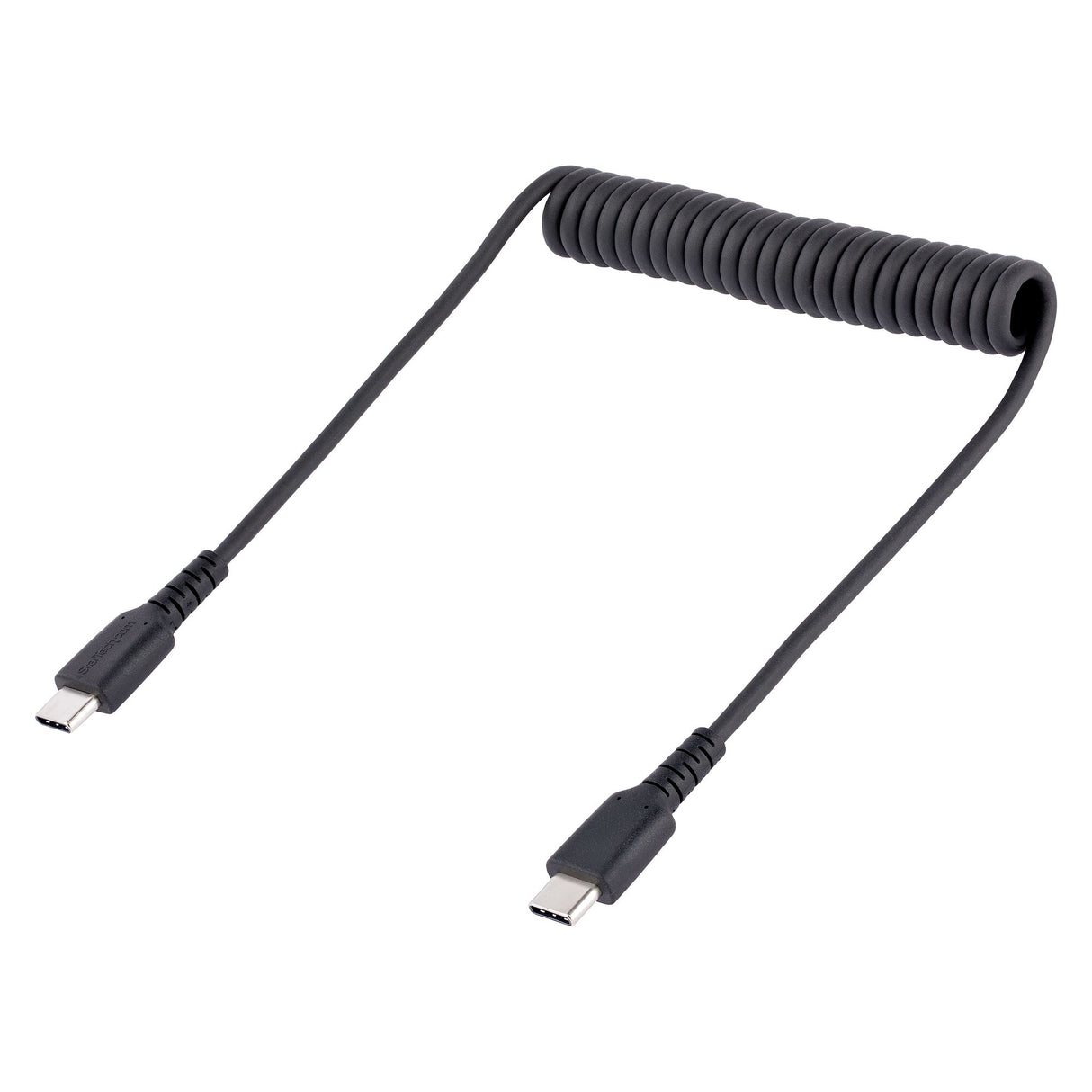 StarTech.com 1.6ft (50cm) USB-C Fast Charging Cable, Rugged, Coiled, Charge & Sync, 3A, USB 2.0, TPE Jacket and Aramid Fiber - USB C Charging Cord