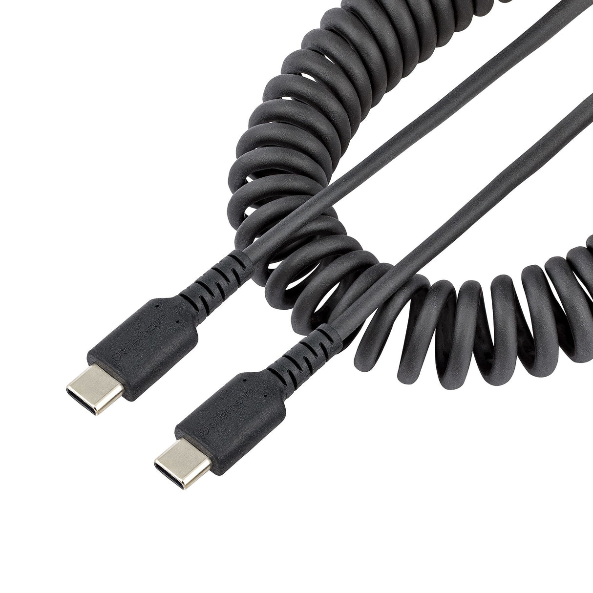 StarTech.com 1.6ft (50cm) USB-C Fast Charging Cable, Rugged, Coiled, Charge & Sync, 3A, USB 2.0, TPE Jacket and Aramid Fiber - USB C Charging Cord