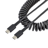 StarTech.com 3ft (1m) USB-C Fast Charging Cable, Rugged, Coiled, Charge & Sync, 3A, USB 2.0, TPE Jacket and Aramid Fiber - USB C Charging Cord