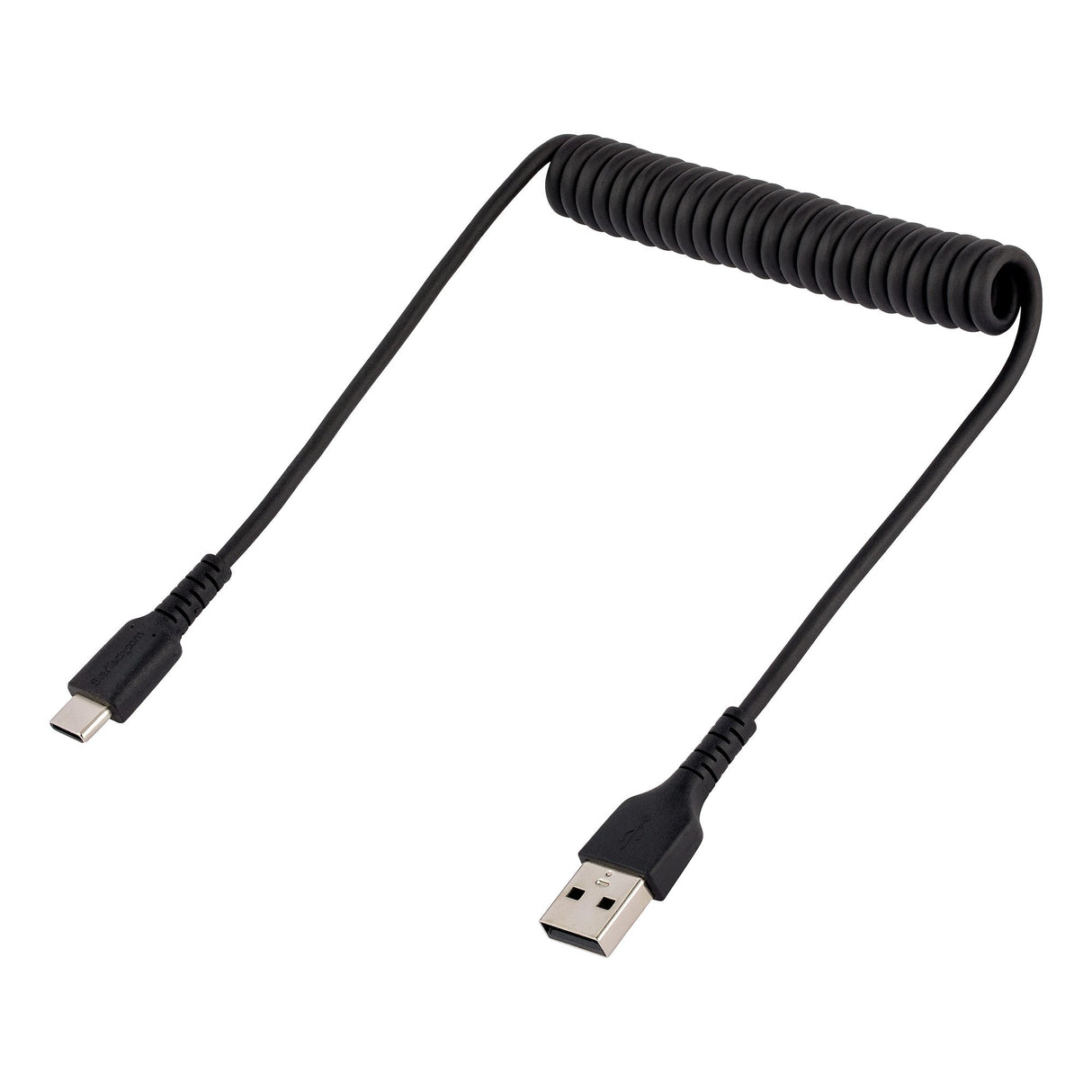StarTech.com 1.6ft (50cm) USB-A to USB-C Fast Charging Cable, Rugged, Coiled, Charge & Sync, 3A, USB 2.0, TPE Jacket and Aramid Fiber - USB Charging Cord