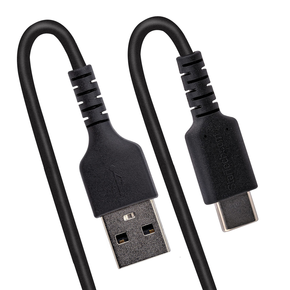 StarTech.com 1.6ft (50cm) USB-A to USB-C Fast Charging Cable, Rugged, Coiled, Charge & Sync, 3A, USB 2.0, TPE Jacket and Aramid Fiber - USB Charging Cord